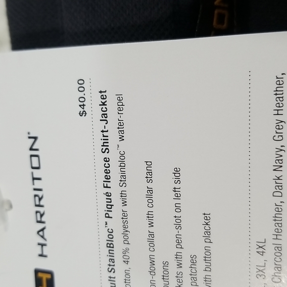 Harriton Adult Stainblock charcoal Shirt. L - Picture 12 of 13